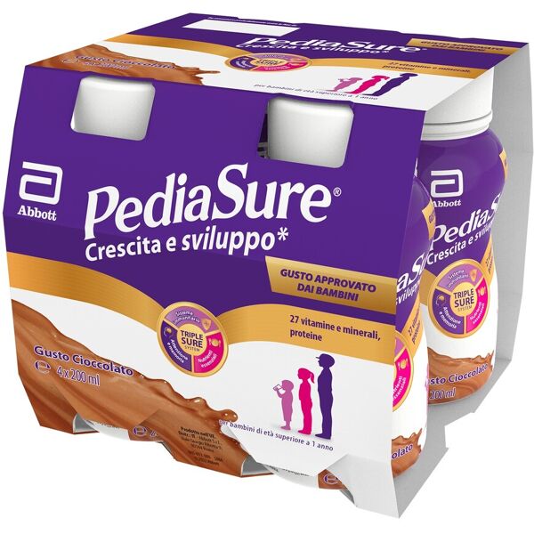 pediasure crescita sviluppo cioccolato 4x200ml