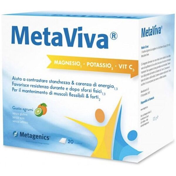 metagenics metaviva integratore di magnesio potassio e vitamina c 20 bustine