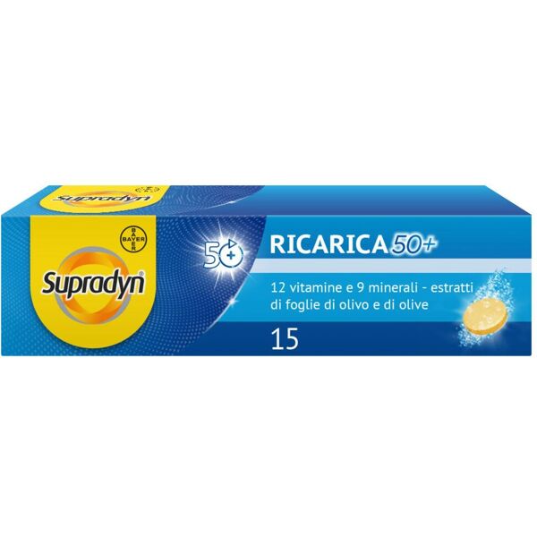 supradyn ricarica 50+ integratore vitamine minerali e antiossidanti 15 compresse effervescenti