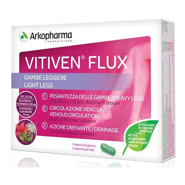 arkofarm arkopharma vitiven flux integratore gambe pesanti 30 capsule