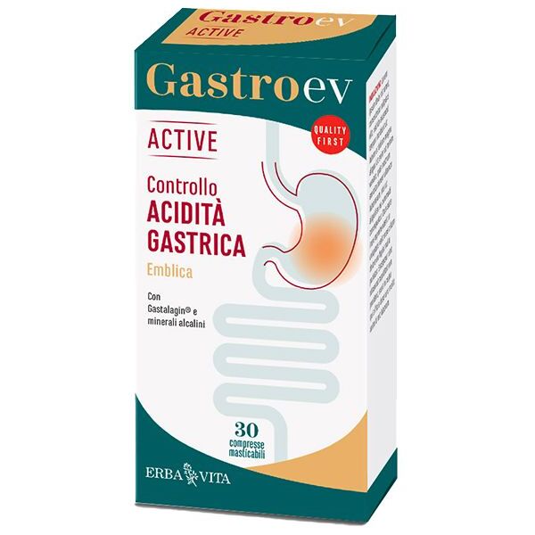 erba vita gastro ev active integratore controllo acidità gastrica 30 compresse