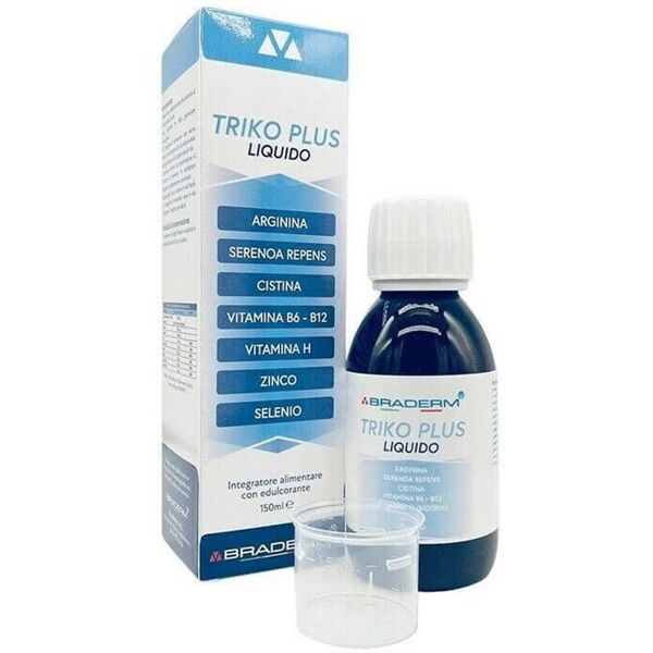 braderm srl triko plus liquido integratore multivitaminico 150ml