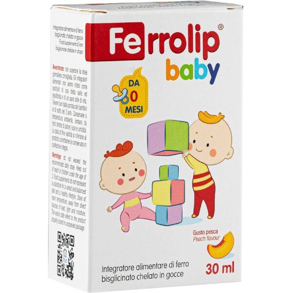 u.g.a. nutraceuticals srl ferrolip baby integratore di ferro gocce gusto pesca 30ml