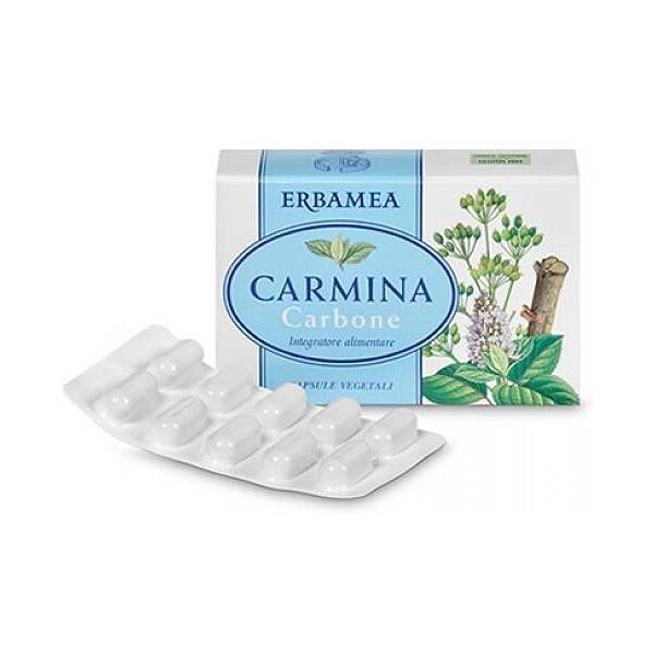 erbamea carmina carbone integratore gas intestinali 24 capsule