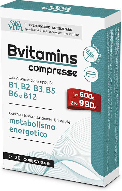 sanavita bvitamins integratore vitamine gruppo b 30 compresse