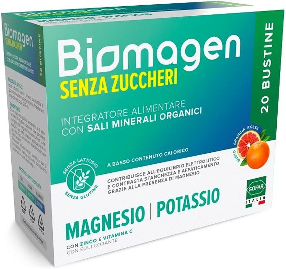 sofar biomagen senza zuccheri integratore sali minerali 20 bustine