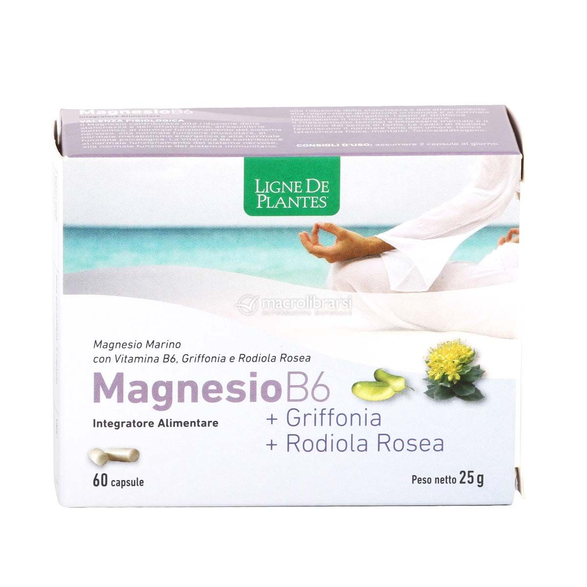 natura service magnesio b6 + griffonia + rodiola integratore sali minerali 60 capsule