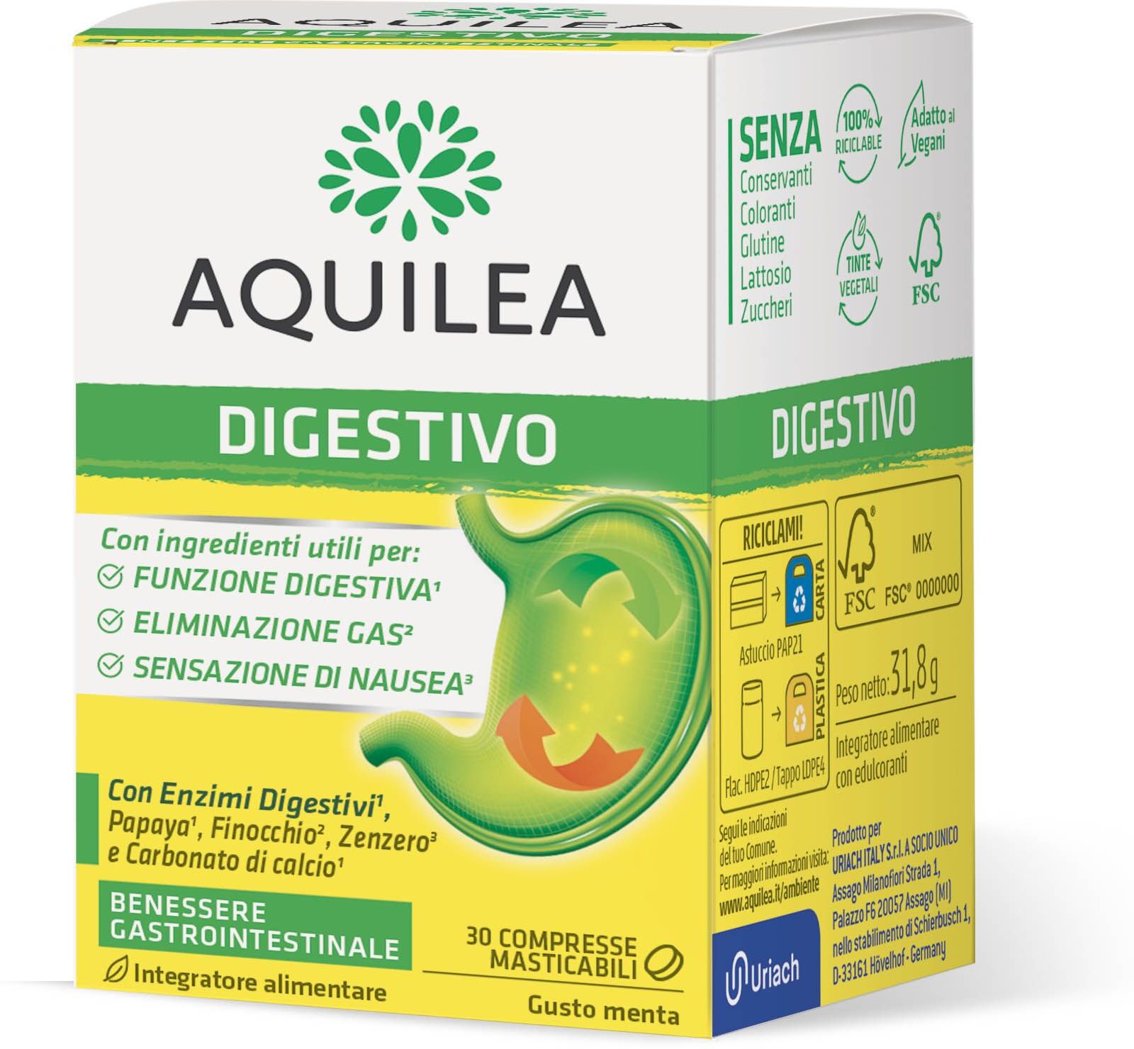 aquilea digestivo integratore 30 compresse