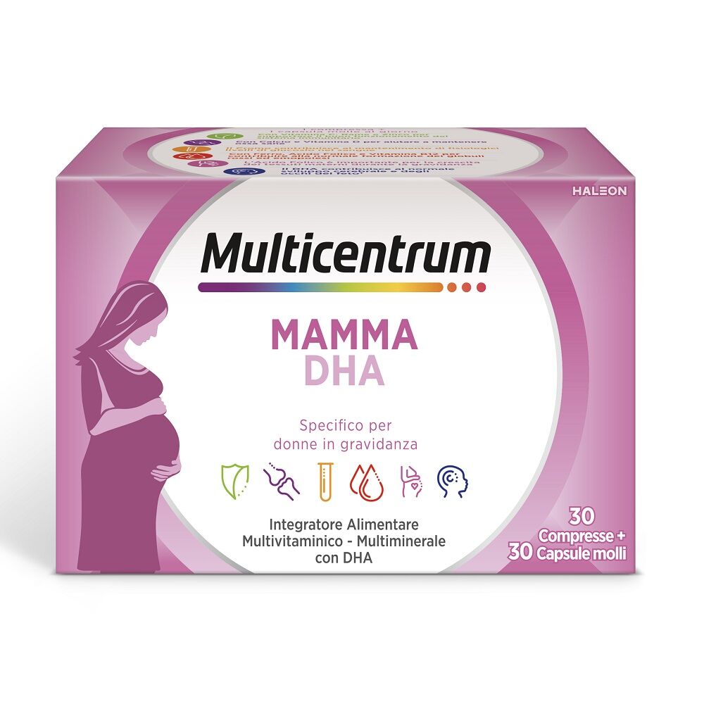 multicentrum mamma dha integratore alimentare multivitaminico gravidanza d3 acido folico 30 compresse +30 capsule