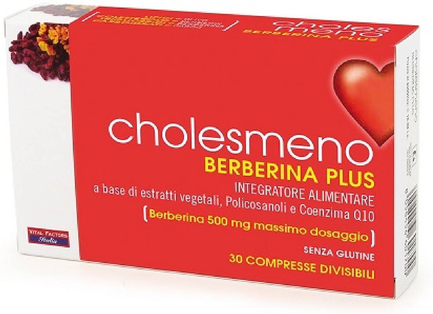 vital factors cholesmeno berberina plus integratore coenzima q10 30 compresse