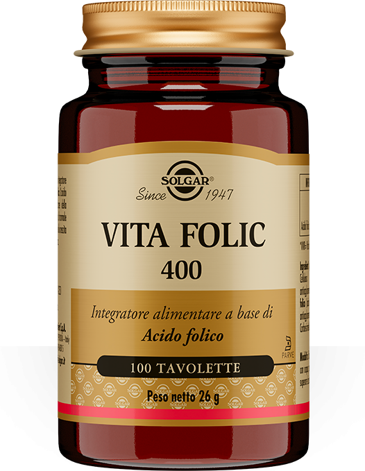 solgar vita folic 400 integratore di acido folico 100 tavolette