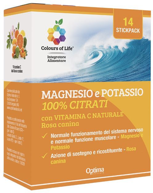 colours of life magnesio potassio vitamina c integratore 14 stickpack