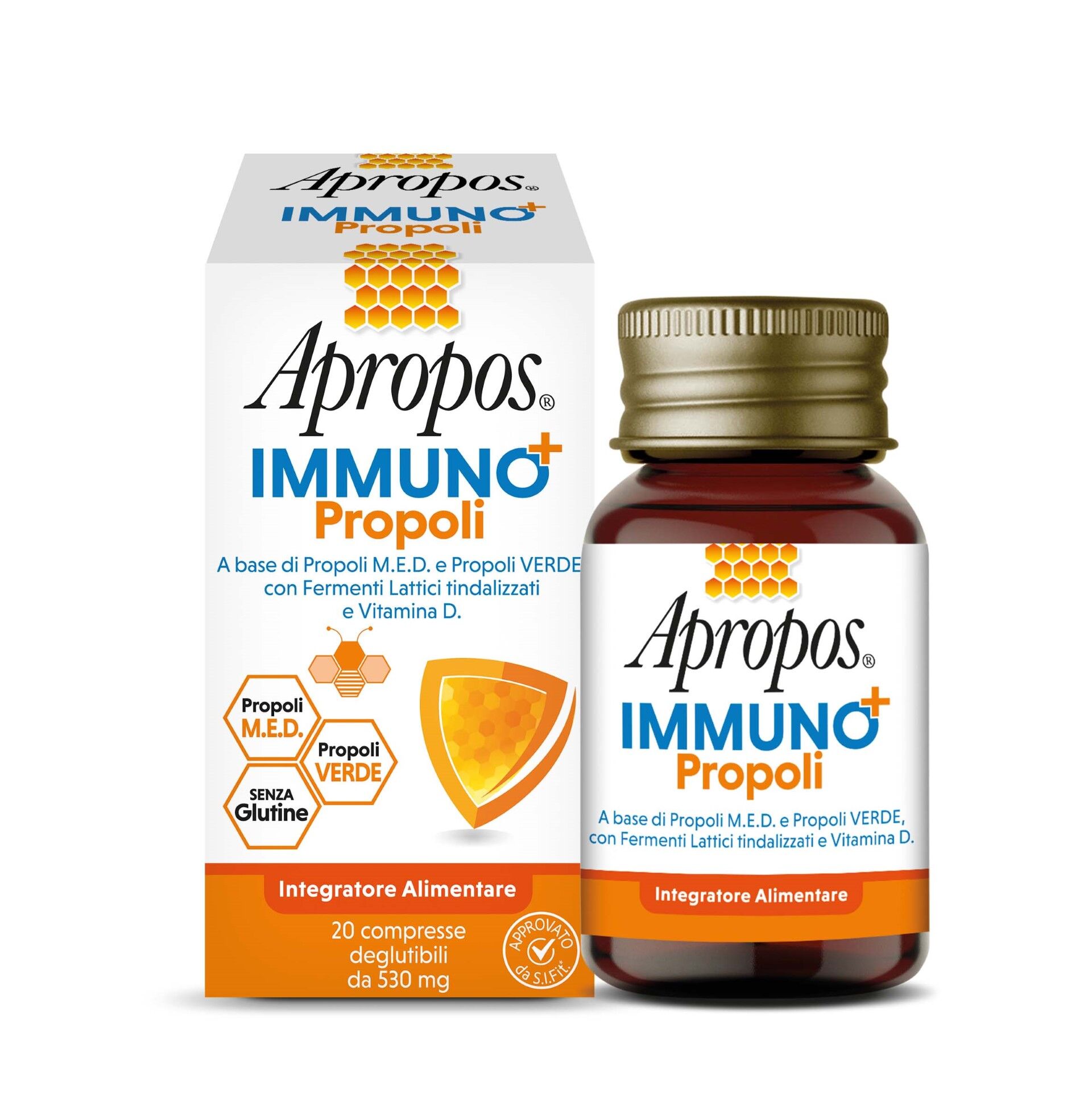 apropos immuno+ propoli integratore difese immunitarie 20 compresse