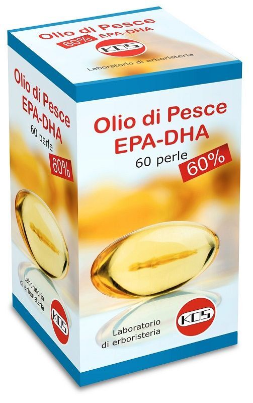 kos - laboratorio di erboristeria olio di pesce 60% epa dha integratore funzione cardiaca 60 perle