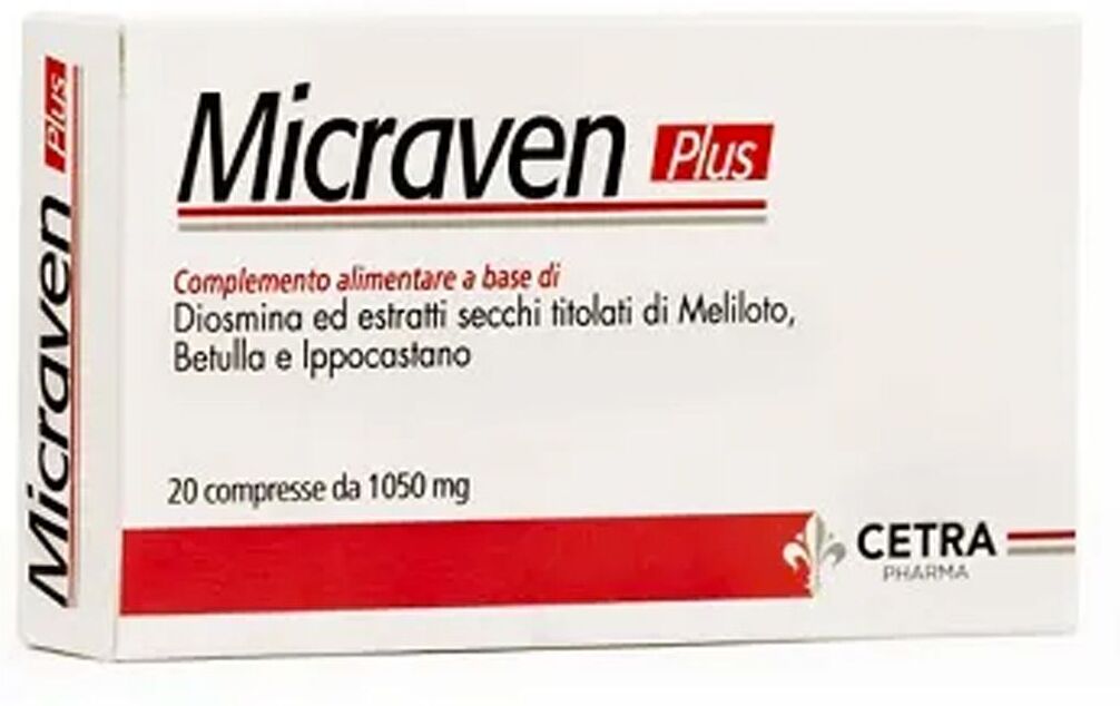 cetra pharma srl micraven plus integratore microcircolo 20 compresse