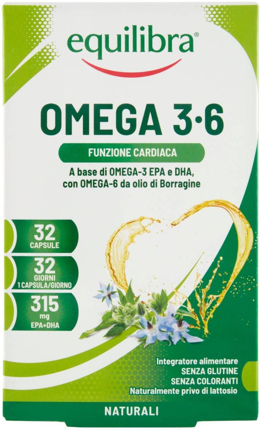 equilibra omega 3-6 integratore salute cardiovascolare 32 perle