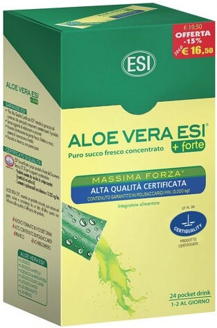 esi aloe vera succo + forte integratore 24 pocket drink