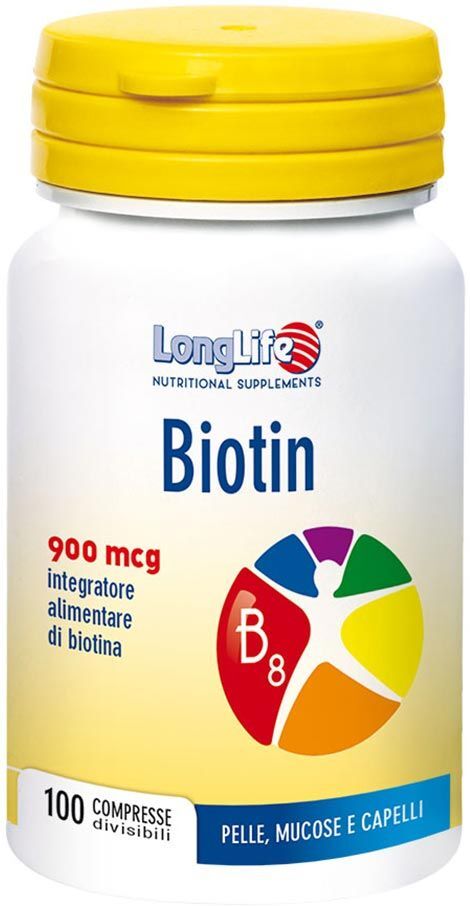 longlife biotin 900mcg integratore capelli 100 compresse