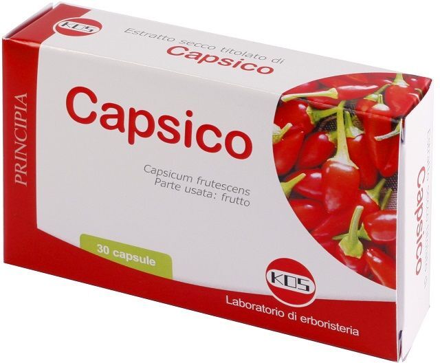 kos - laboratorio di erboristeria capsico estratto secco integratore circolazione sanguigna 30 capsule