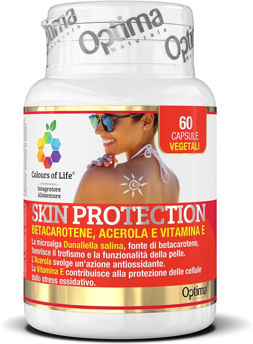 colours of life optima colours life skin protection 500mg integratore betacarotene 60 capsule vegetali