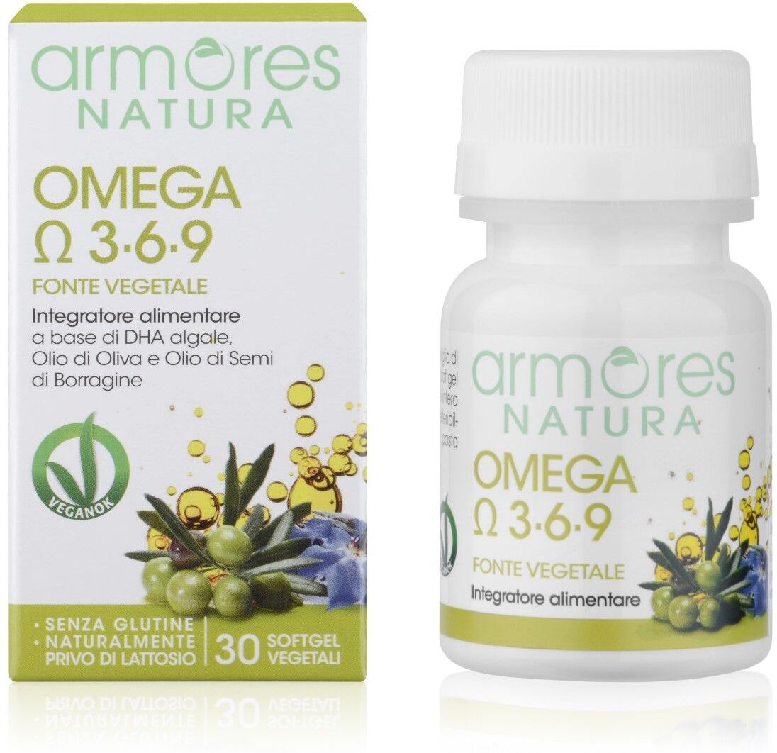 armores natura omega 3-6-9 fonte vegetale integratore 30 softgel vegetali