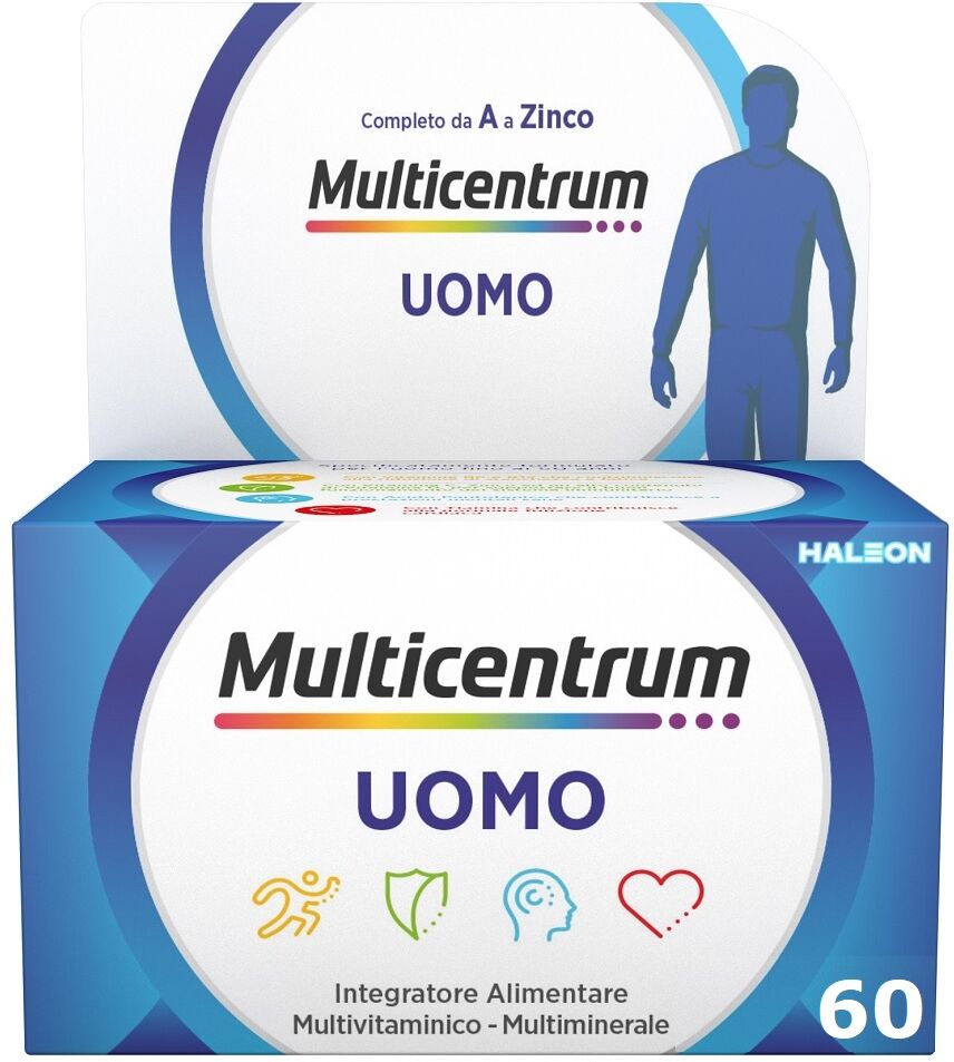 multicentrum uomo integratore alimentare multivitaminico vitamina b d3 a calcio magnesio 60 compresse