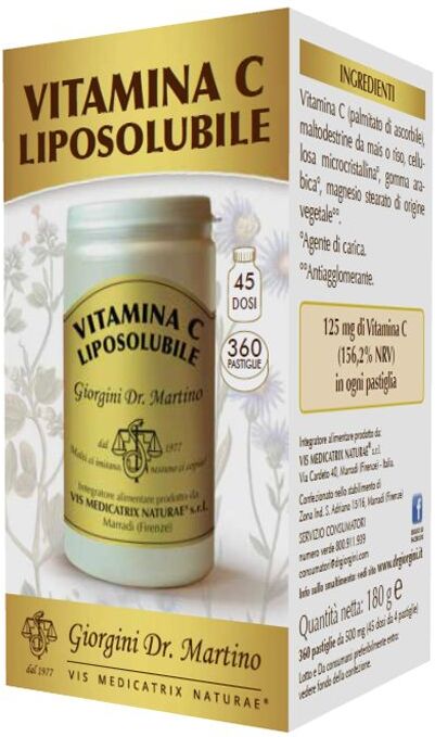 dr. giorgini vitamina c liposolubile integratore antiossidante 360 pastiglie