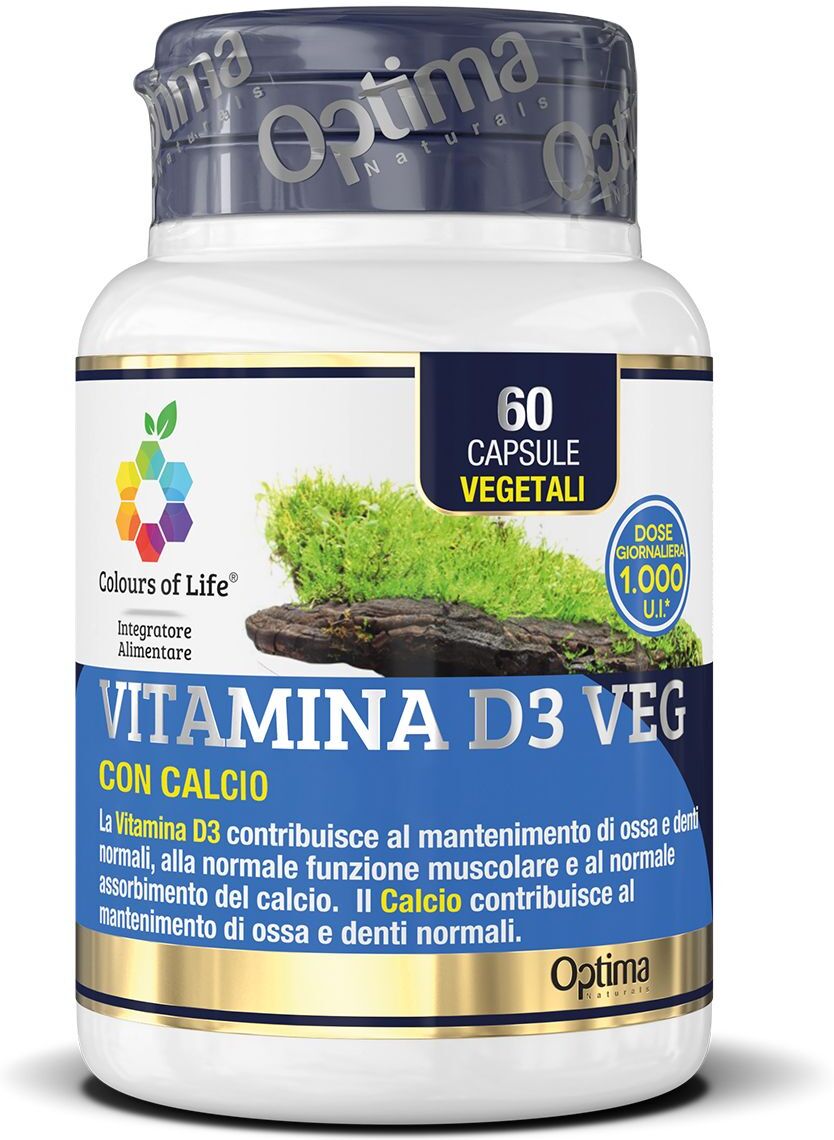 colours of life vitamina d3 veg integratore ossa 60 capsule