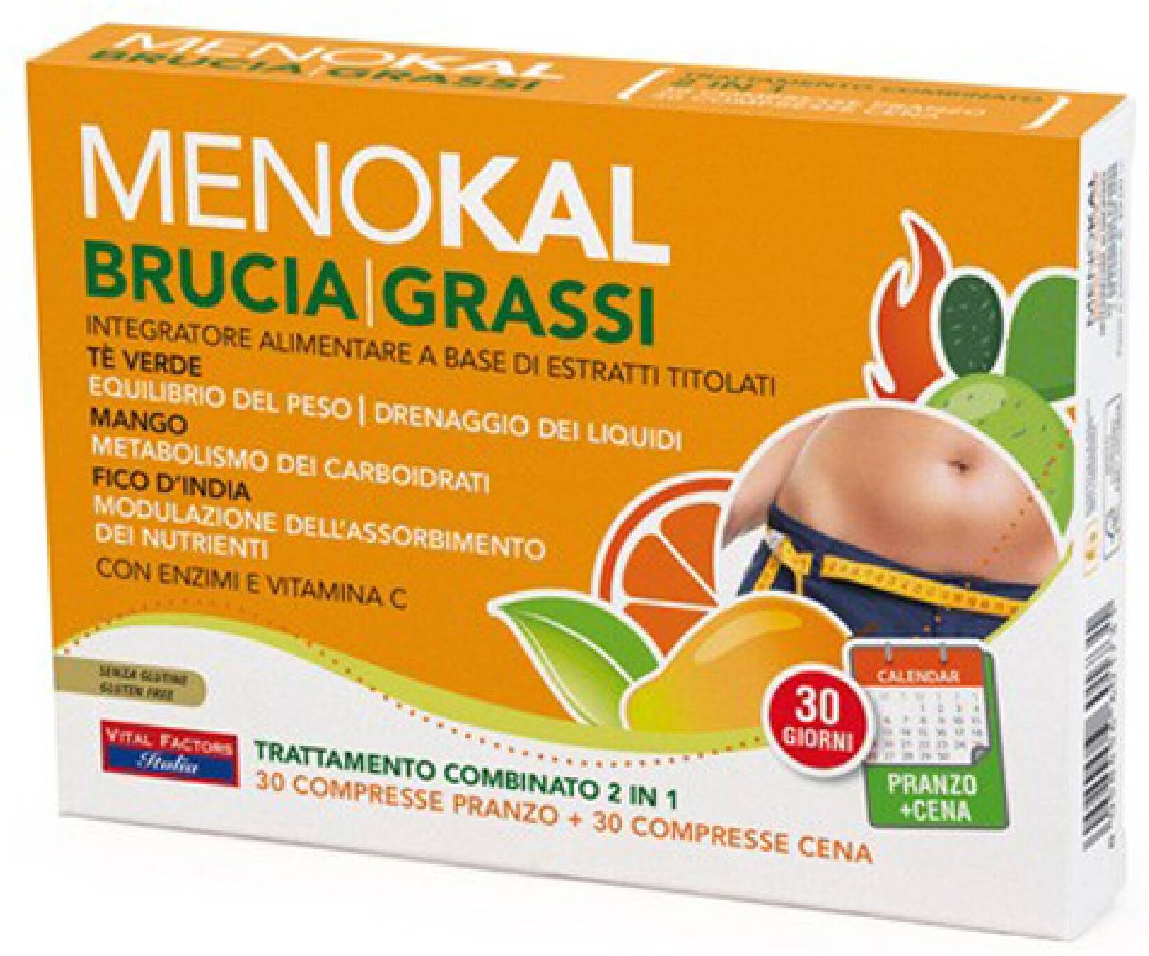 vital factors menokal brucia grassi integratore controllo peso pranzo e cena 30 + 30 compresse