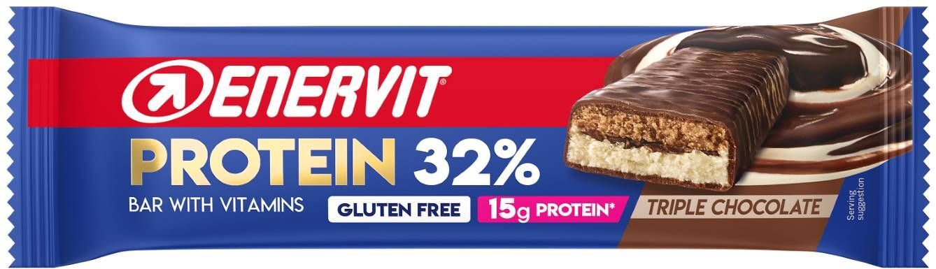 enervit sport bar 32% barretta proteica gusto triple chocolate 47g