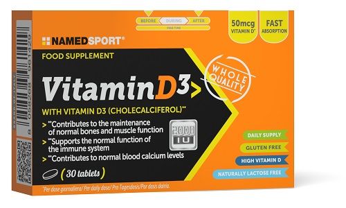 named sport vitamin d3 integratore ossa e muscoli 30 compresse