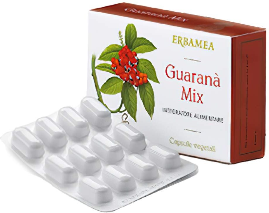 erbamea guaranà mix integratore tonico 24 capsule vegetale