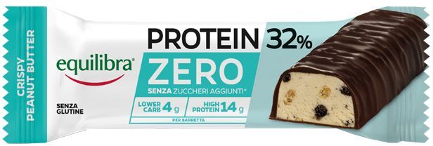 equilibra protein 32% zero crispy peanut barretta proteica 45g