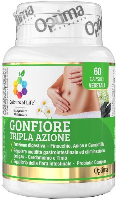 colours of life gonfiore tripla azione integratore salute intestinale 60 capsule vegetali