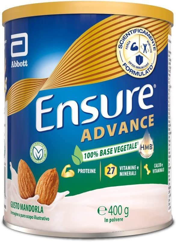 ensure advance integratore proteine 100% vegetale gusto mandorla 400g