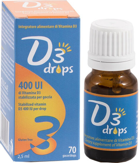 u.g.a. nutraceuticals srl d3 drops 400 ui integratore vitamina d3 2,5ml