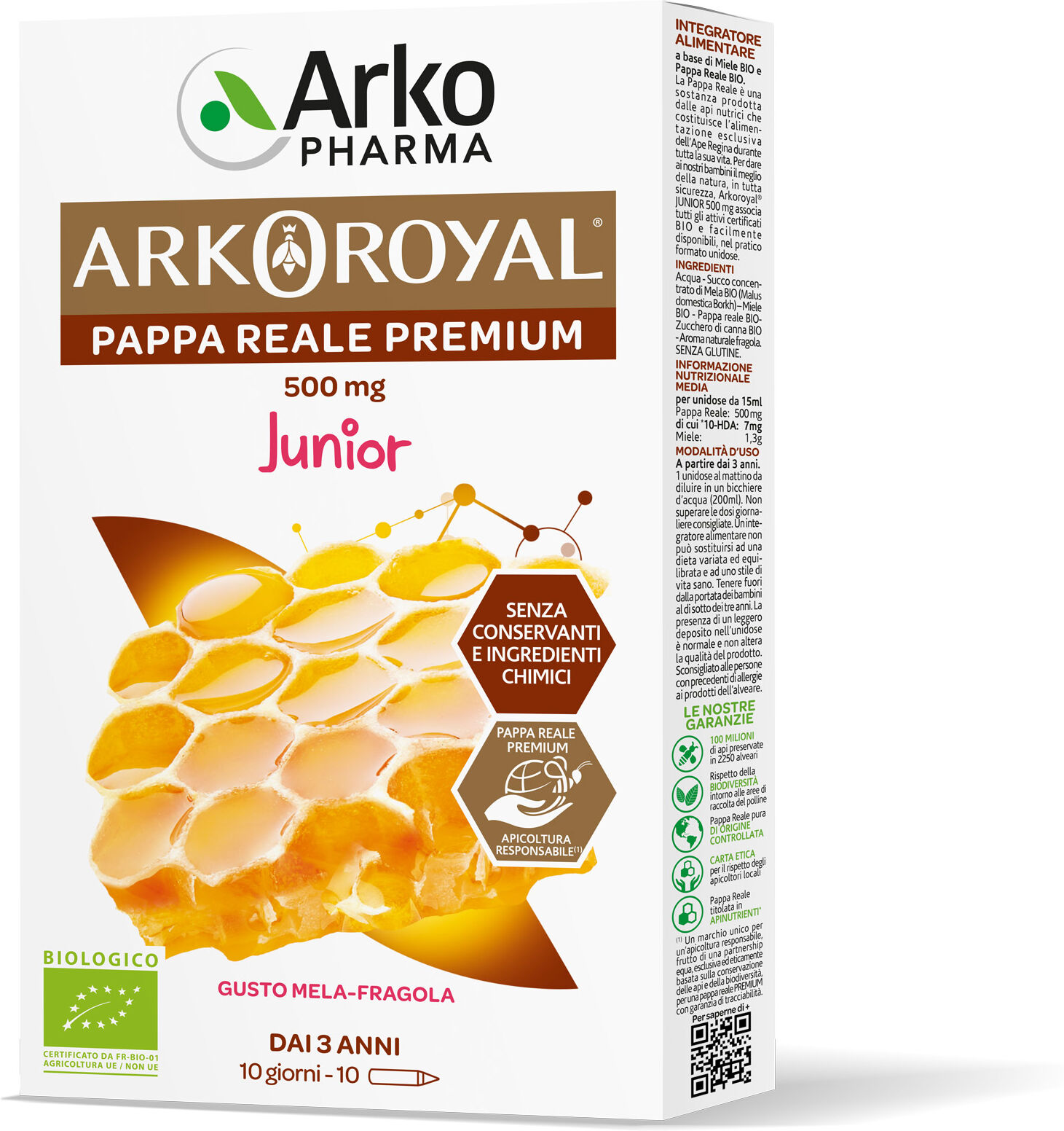 arkofarm arkoroyal junior integratori pappa reale bio 10 unicadose