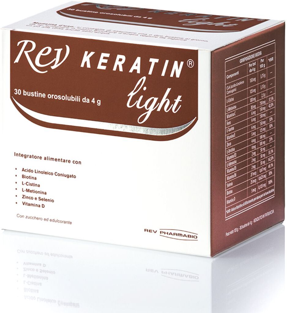 rev pharmabio rev keratin light integratore capelli 30 bustine