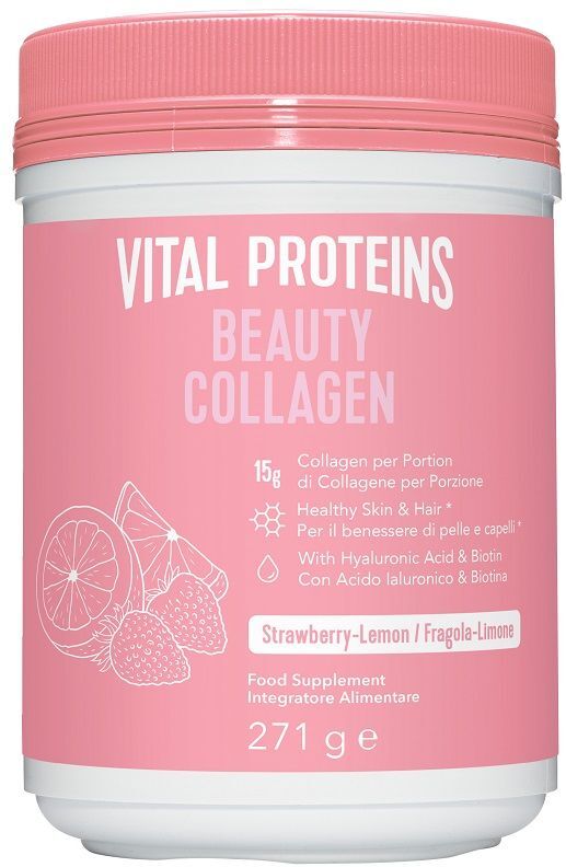 nestle' vital proteins beauty collagen integratore alimentare fragola-limone 271g