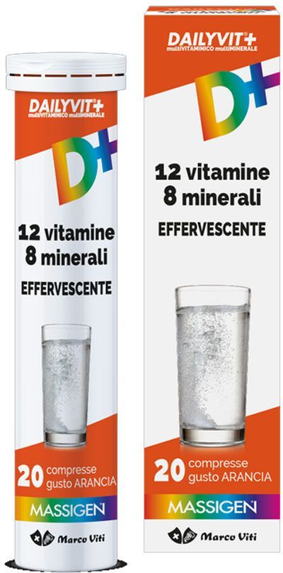 massigen dailyvit+ integratore vitamine minerali 20 compresse effervescenti