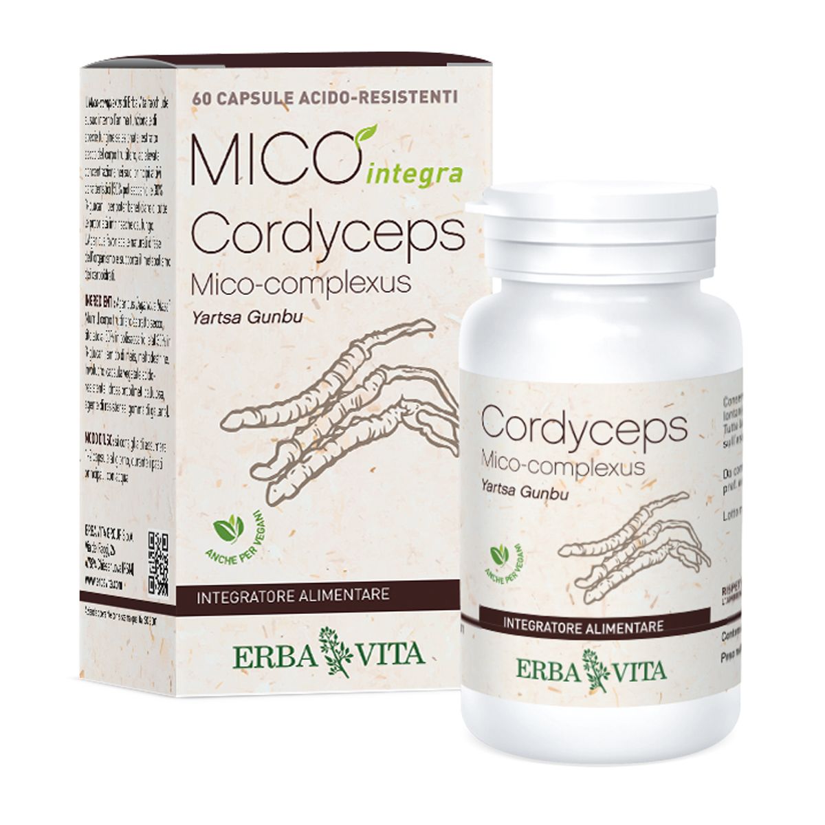 Erba Vita Cordyceps Micò Integra Integratore Difese Immunitarie 60 Compresse