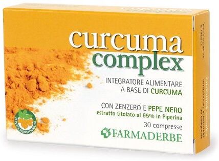 Farmaderbe Curcuma Complex Integratore Zenzero Pepe Nero 30 Compresse