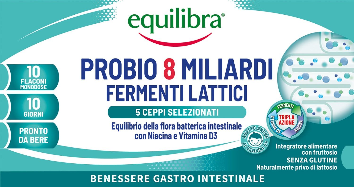 Equilibra Probio 8 Miliardi Integratore Fermenti Lattici 10 Flaconcini