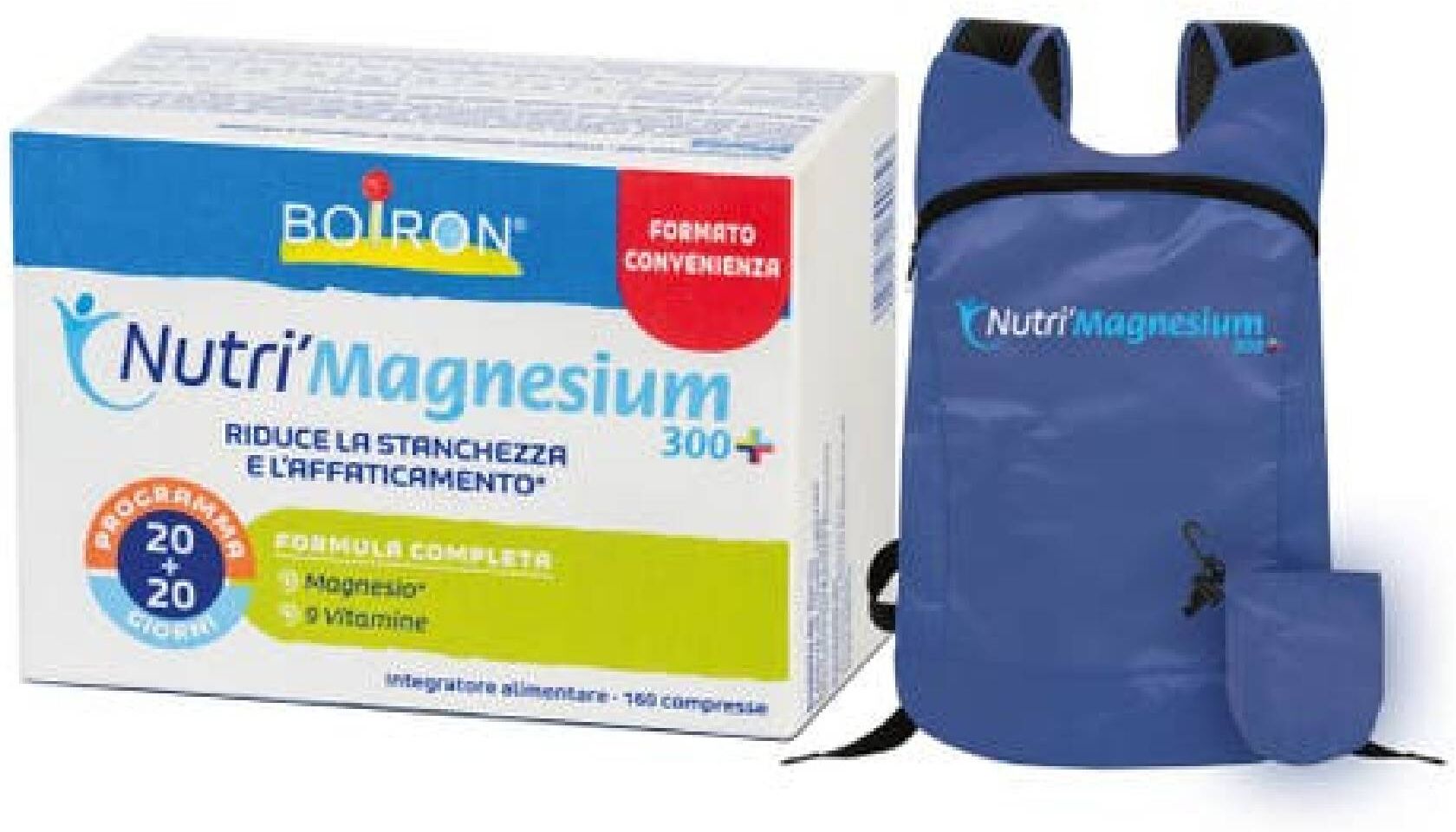 Boiron Nutrì Magnesium 300+ Integratore Di Magnesio 160 Compresse + Zainetto