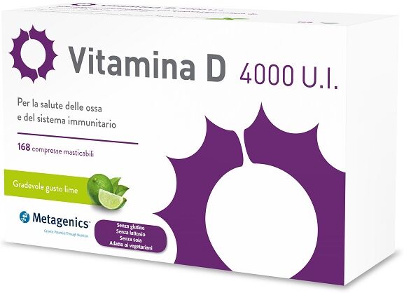 Metagenics Vitamina D 4000ui Integratore Salute Ossa 168 Compresse Masticabili