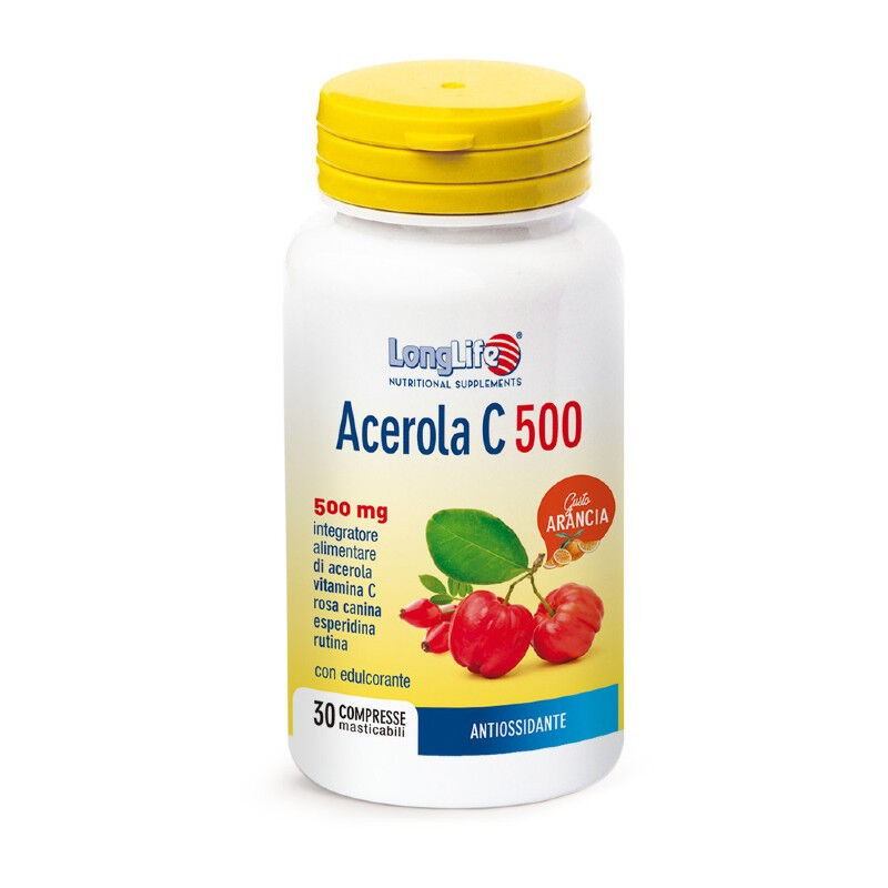 LongLife Acerola C500 Arancia Integratore Alimentare 30 Compresse