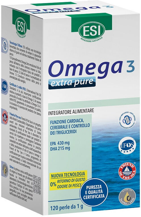 Esi Omega 3 Extra Pure Integratore Controllo Colesterolo 120 Perle