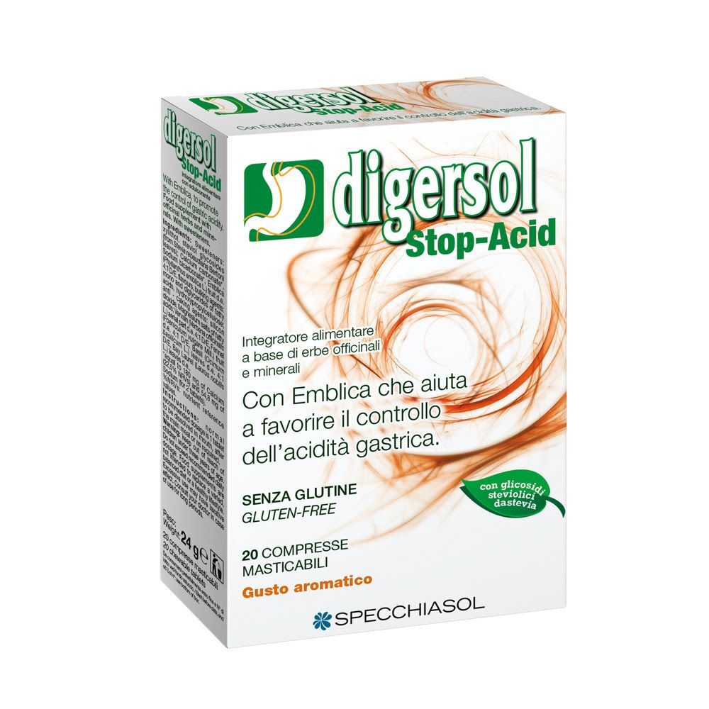 Specchiasol Digersol Stop-acid Integratore Digestione 20 Compresse