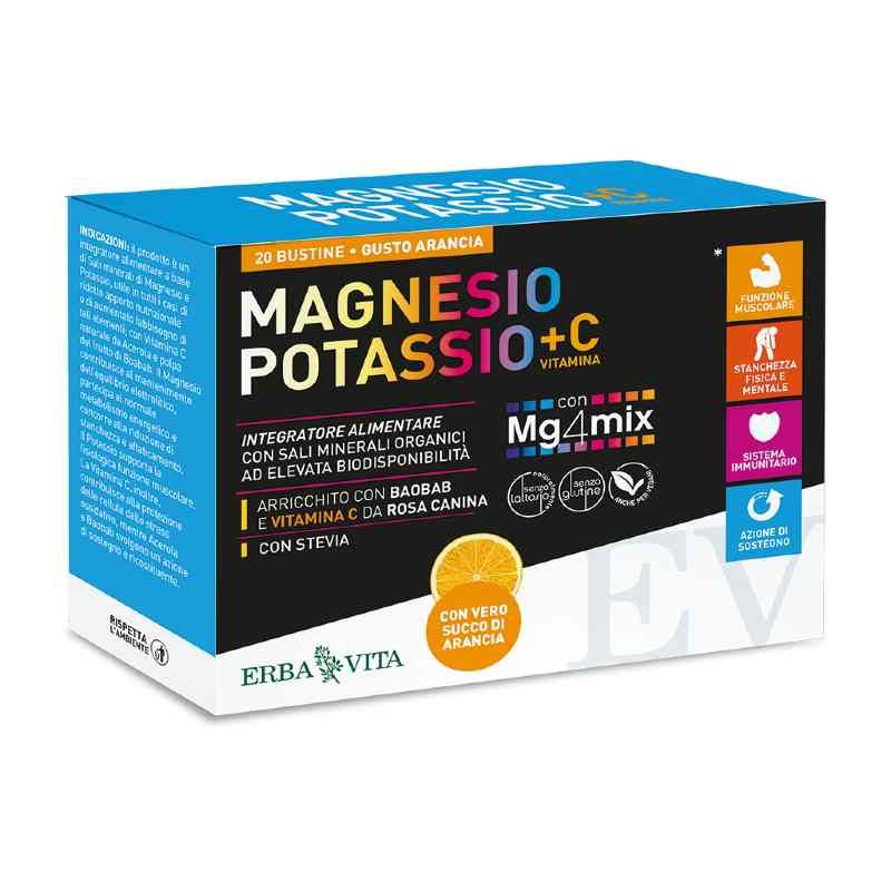 Erba Vita Magnesio E Potassio + Vitamina C Gusto Arancia 20 Bustine