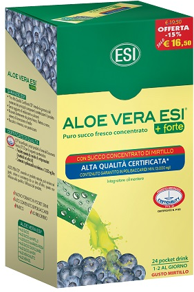 Aloe Vera Esi + Forte Mirtillo Integratore Alimentare 24 Pocket Drink